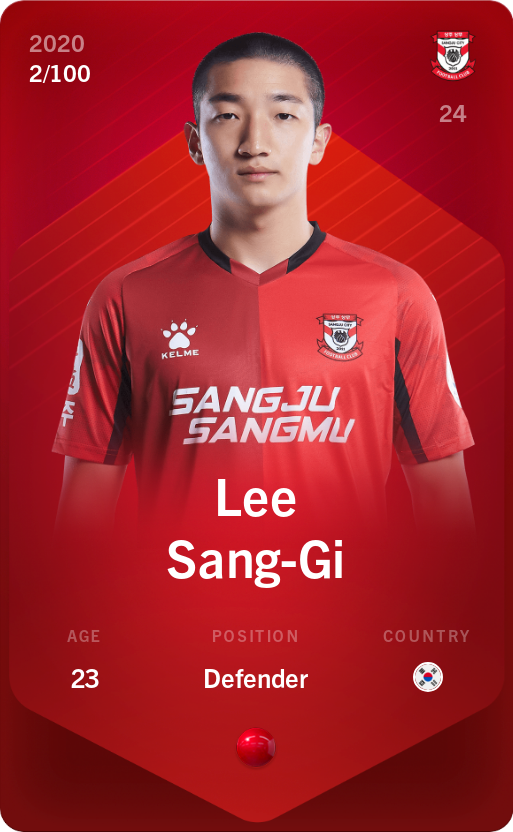 Sorare - Sorare Official - Lee Sang-Gi 2020-21 • Rare 2/100 - NFT # 37474379466740291745797867622332145071985036794002930261829874466105676442449