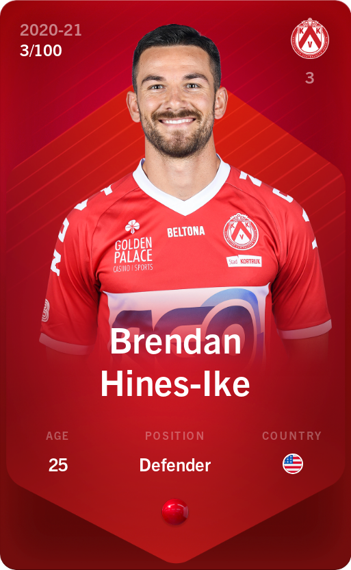 Sorare - Sorare Official - Brendan Hines-Ike 2020-21 • Rare 3/100 - NFT # 44553957092344899158092161439979789633758255348716797519867639079270704243031