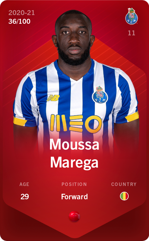 Sorare - Sorare Official - Moussa Marega 2020-21 • Rare 36/100 - NFT # 72670172010369810299037188310862172387746199419864732103691496723046627392402