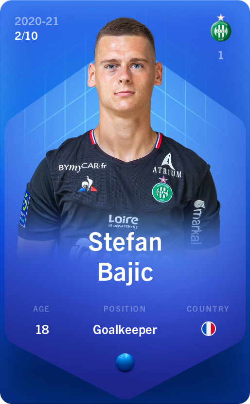 Sorare - Sorare Official - Stefan Bajic 2020-21 • Super Rare 2/10 - NFT # 38465206271343777286213709311093492173410612775575631646047398358434703797246