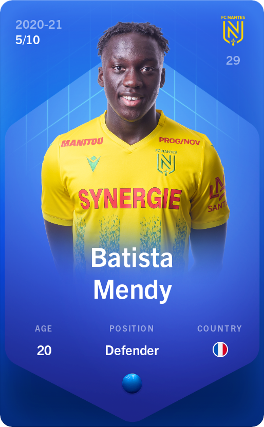 Sorare - Sorare Official - Batista Mendy 2020-21 • Super Rare 5/10 - NFT # 92066523711207836528933143386146524607438311760836534884010611061877359303676