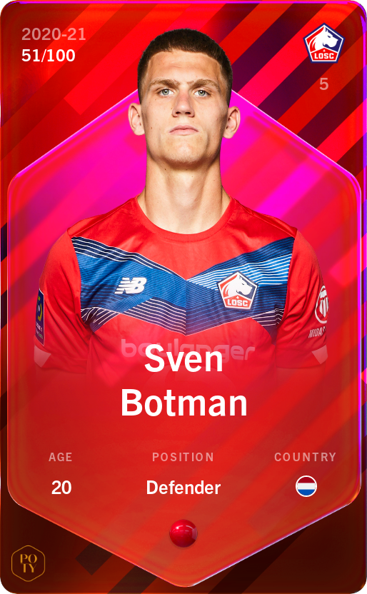 Sorare - Sorare Official - Sven Botman 2020-21 • Rare 51/100 - NFT # 47891547154369208326100801012642849305056166391128203934949275198852585961053