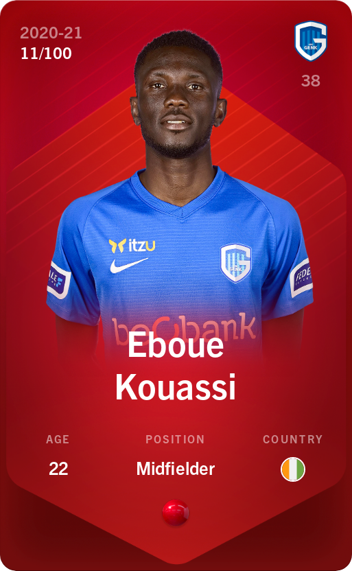 Sorare - Sorare Official - Eboue Kouassi 2020-21 • Rare 11/100 - NFT # 55941320856175114132969920421285779160018120131145926249619666374382677001803