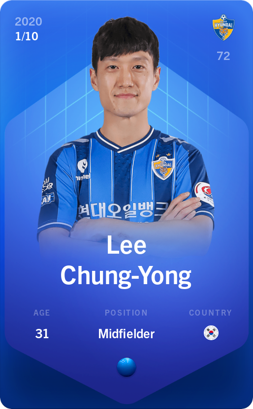 Sorare - Sorare Official - Lee Chung-Yong 2020-21 • Super Rare 1/10 - NFT # 20329306202264288917999547851912546022558929523013258769742251983728288228631
