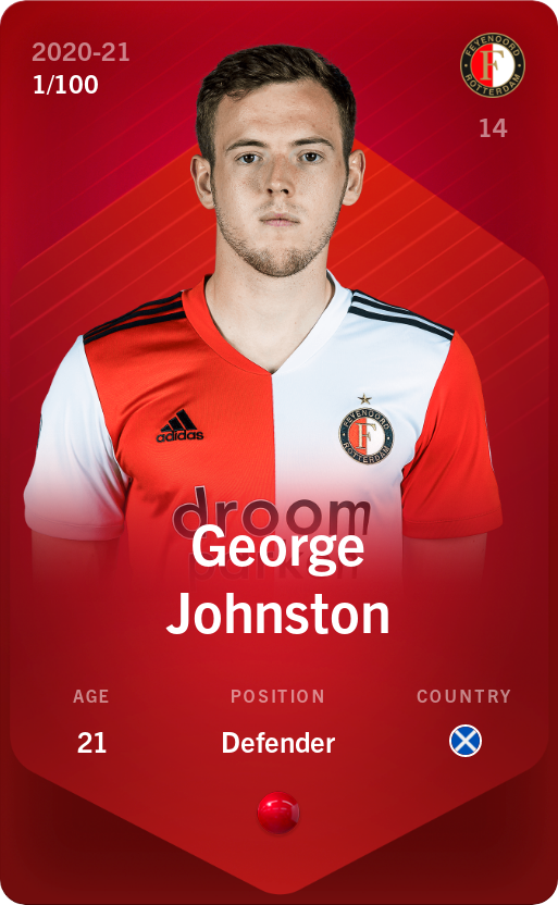 Sorare - Sorare Official - George Johnston 2020-21 • Rare 1/100 - NFT # 26099208546845170711578888412251461619880331979093989967371196189760648098433