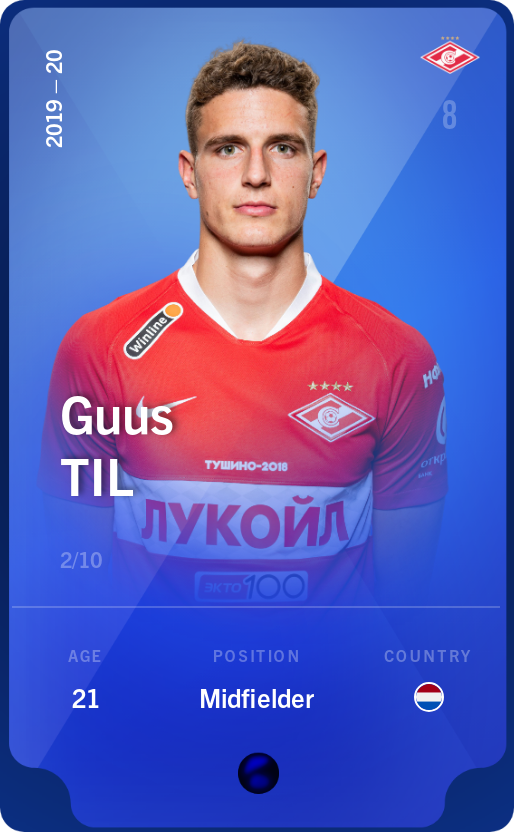 Sorare - Sorare Official - Guus Til 2019-20 • Super Rare 2/10 - NFT # 10454278932216055922149111857198254980561059381073385956687423095769186809564