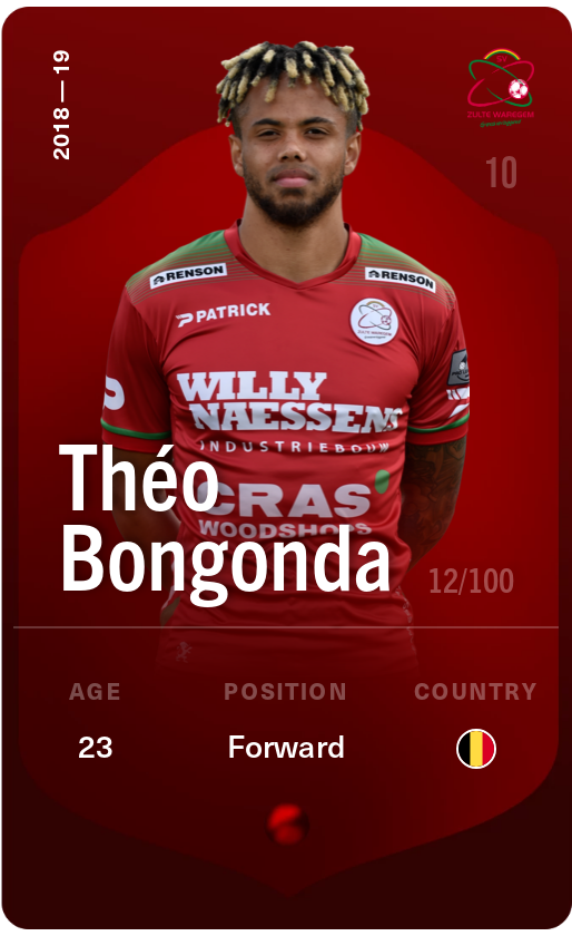 Sorare - Sorare Official - Théo Bongonda 2018-19 • Rare 12/100 - NFT # 9714622332290920020384214970323325358471400871818455698152102401804391183293