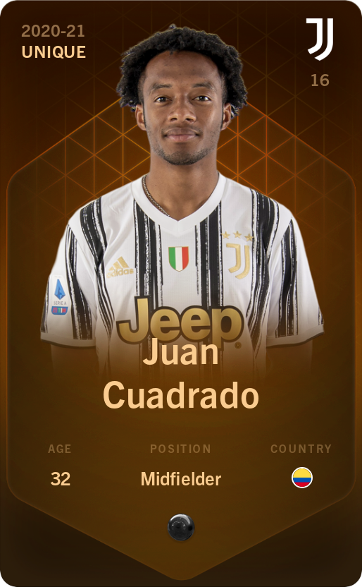 Sorare - Sorare Official - Juan Cuadrado 2020-21 • Unique - NFT # 105382764215647812181458001794380956689060908005529755620265360797566732076347