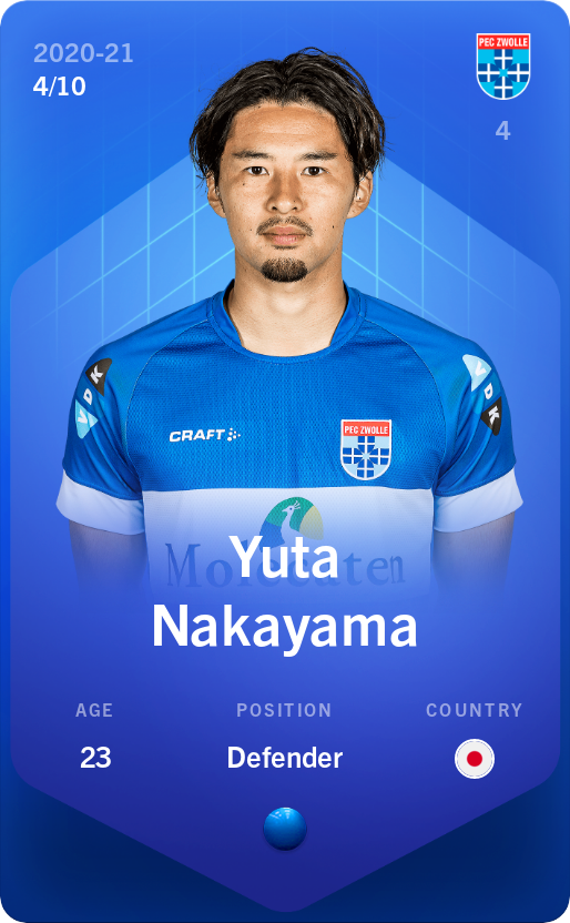 Sorare - Sorare Official - Yuta Nakayama 2020-21 • Super Rare 4/10 - NFT # 2200651554102871015617310459624914832037952063539214067986589531897701004760