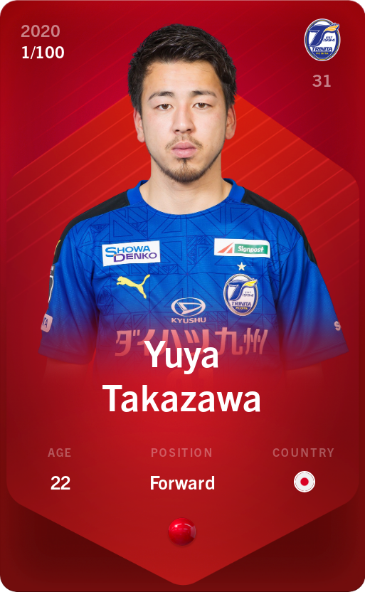 Sorare - Sorare Official - Yuya Takazawa 2020-21 • Rare 1/100 - NFT # 110904256407266094492838331111636906130985434727744237980694031828377251560932
