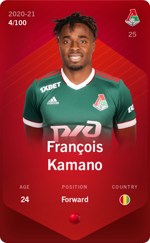 Sorare - Sorare Official - François Kamano 2020-21 • Rare 4/100 - NFT # 42280931256721268100375319419491492912083326122348265868889646736219176400896
