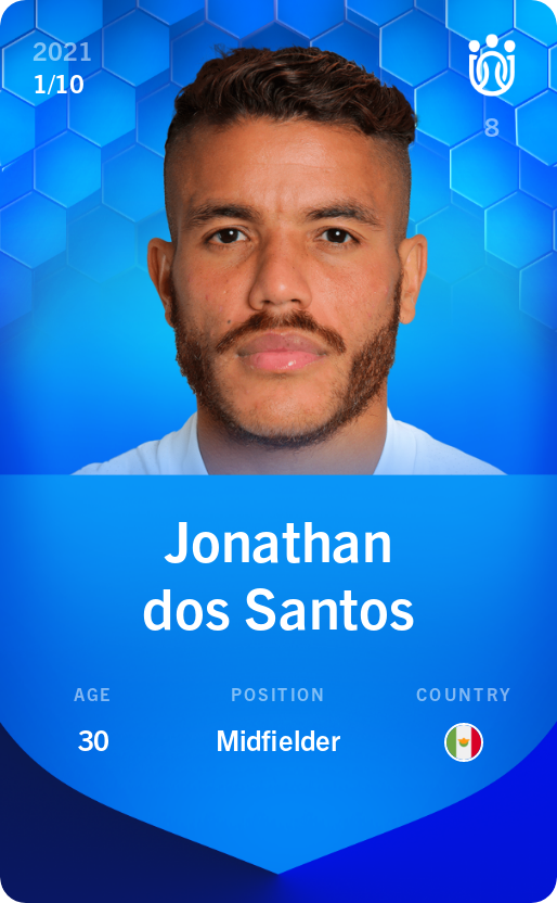 Sorare - Sorare Official - Jonathan dos Santos 2021-22 • Super Rare 1/10 - NFT # 64215516706314524760448920636005789578596506815486060358900228810227435020106