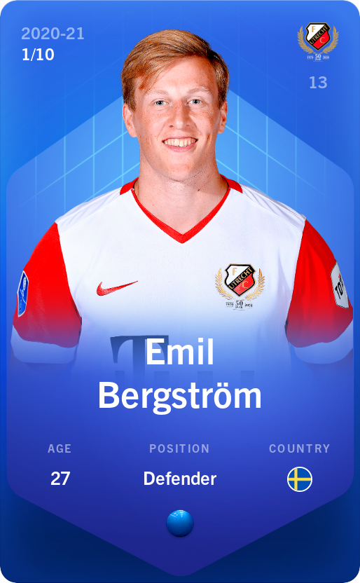 Sorare - Sorare Official - Emil Bergström 2020-21 • Super Rare 1/10 - NFT # 35527273665446472744224997991212148779564740380681491962928863048184118608437