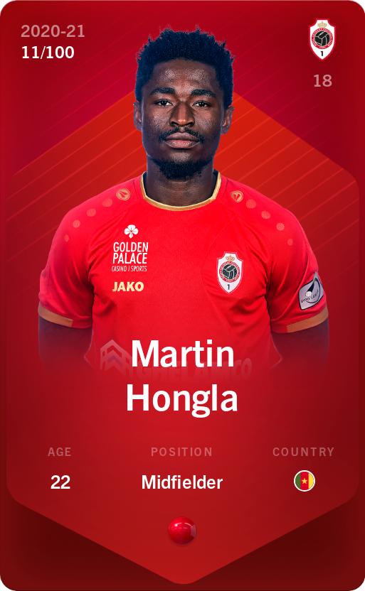 Sorare - Sorare Official - Martin Hongla 2020-21 • Rare 11/100 - NFT # 39809232138049067242084784739288069568272324378010188422249714187917976371614