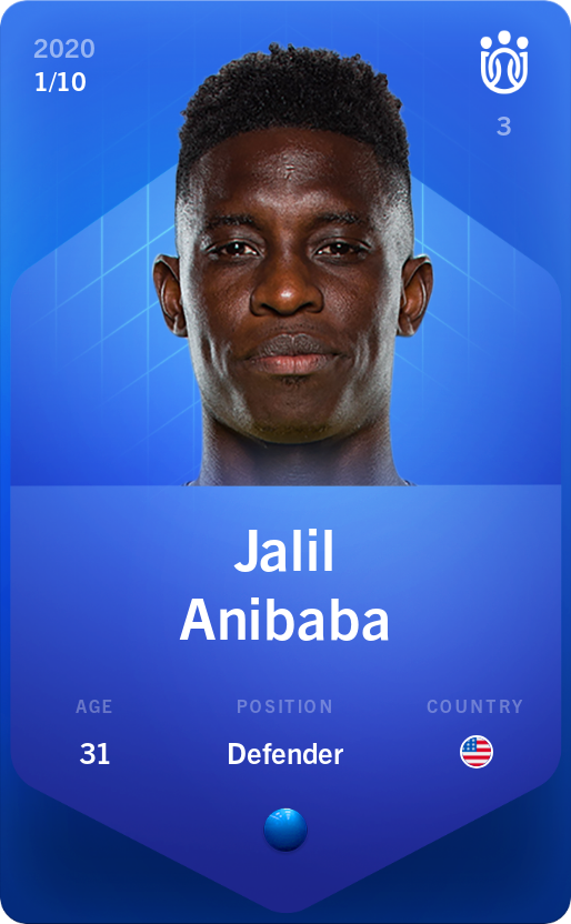 Sorare - Sorare Official - Jalil Anibaba 2020-21 • Super Rare 1/10 - NFT # 89105975085390116872212024267647403772358755810275815933170628272520711801712