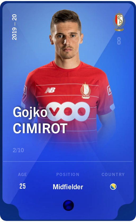 Sorare - Sorare Official - Gojko Cimirot 2019-20 • Super Rare 2/10 - NFT # 58578167956021649299130692842831351053100122312403164876101926857696864767379