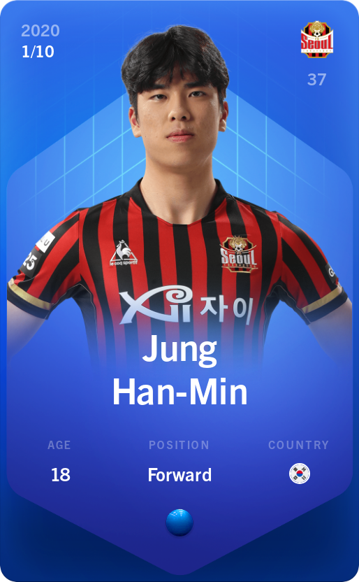 Sorare - Sorare Official - Jung Han-Min 2020-21 • Super Rare 1/10 - NFT # 106865229409645304820881492645166158283235437919064842040151063930720085572547