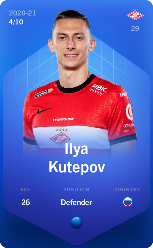 Sorare - Sorare Official - Ilya Kutepov 2020-21 • Super Rare 4/10 - NFT # 25566504157813721606314100371992661934146780457364394242659662334548873769495