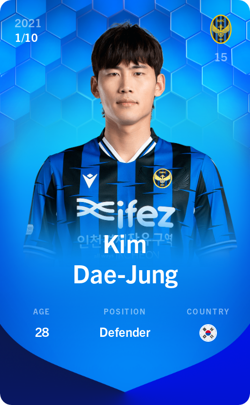 Sorare - Sorare Official - Kim Dae-Jung 2021-22 • Super Rare 1/10 - NFT # 57099110438202908586003568000798476498575442616564804017452064675946397231475