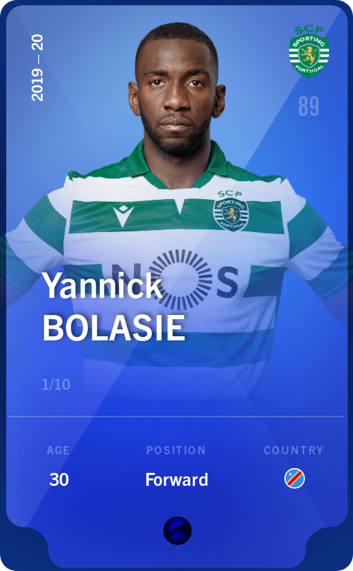 Sorare - Sorare Official - Yannick Bolasie 2019-20 • Super Rare 1/10 - NFT # 29516720544601050177625933811414211499602062114903965561260349704941182363484