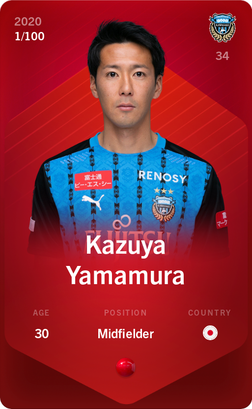 Sorare - Sorare Official - Kazuya Yamamura 2020-21 • Rare 1/100 - NFT # 3778930137830136889067017410631465049426535291276910112688669557321011846148