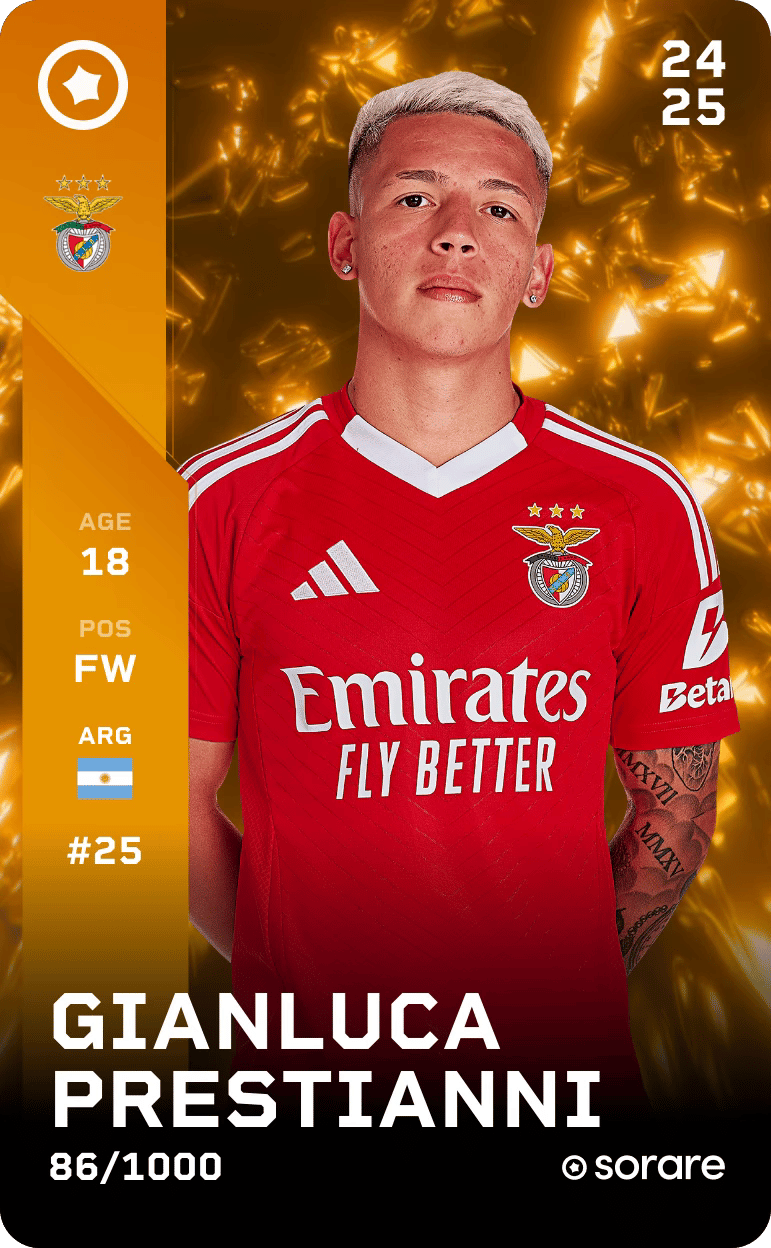 Gianluca Prestianni 2024-25 • Limited 86/1000
