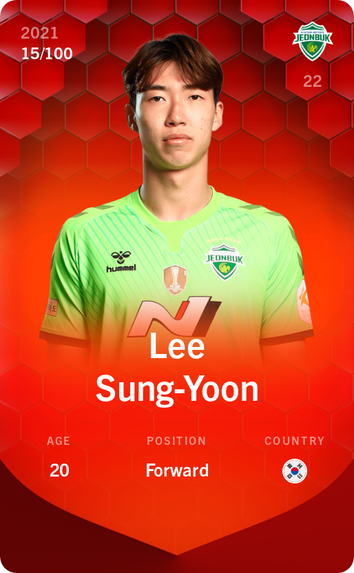 Sorare - Sorare Official - Lee Sung-Yoon 2021-22 • Rare 15/100 - NFT # 96042230010570670864929347775041898425633784885022261764452995420113516245496