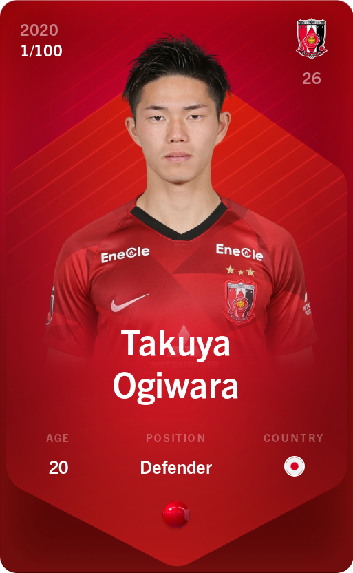 Sorare - Sorare Official - Takuya Ogiwara 2020-21 • Rare 1/100 - NFT # 1767854766896220545808543091388386597003202863717567096699963787535353406471