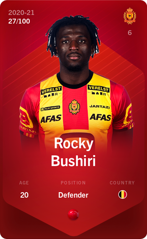 Sorare - Sorare Official - Rocky Bushiri 2020-21 • Rare 27/100 - NFT # 35530722009000559981045563849997473918111368075869751937967860417315120374953