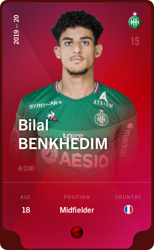 Sorare - Sorare Official - Bilal Benkhedim 2019-20 • Rare 4/100 - NFT # 26806553917237622724885144877459497845166315630731324052913307704956644760143