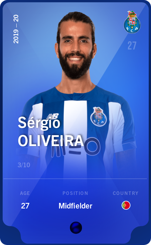 Sorare - Sorare Official - Sérgio Oliveira 2019-20 • Super Rare 3/10 - NFT # 55963821913367173853304005257325517364116205230056514129167934050771402811260