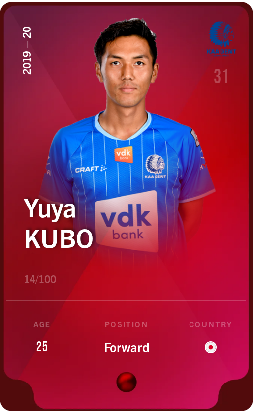 Sorare - Sorare Official - Yuya Kubo 2019-20 • Rare 14/100 - NFT # 115789136227660149645492272976742975790253845564579009305304804145537718099580