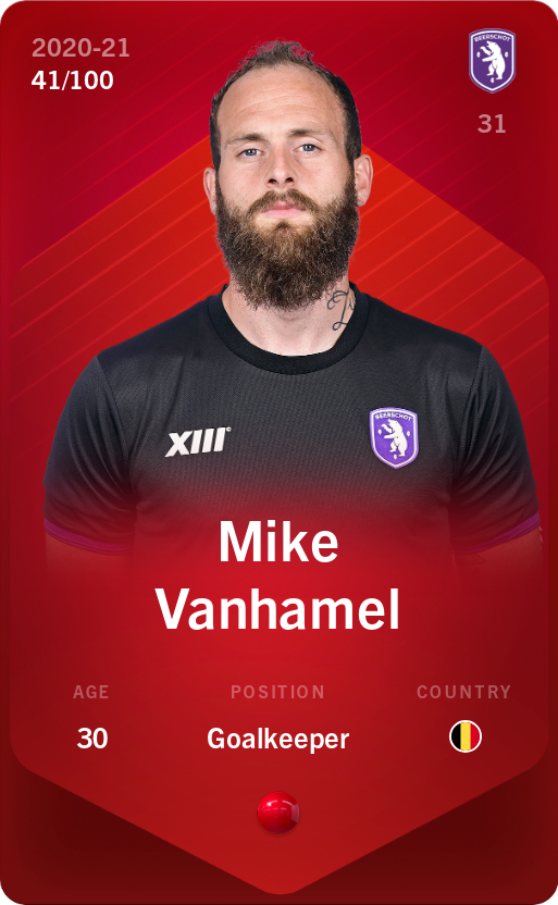 Sorare - Sorare Official - Mike Vanhamel 2020-21 • Rare 41/100 - NFT # 2282404560402416482391035399550751336572026778424744904578276109052461454093