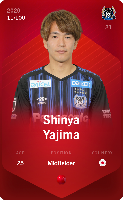 Sorare - Sorare Official - Shinya Yajima 2020-21 • Rare 11/100 - NFT # 24018462105848096030573982116016969047505257781780896889826493152778104655874