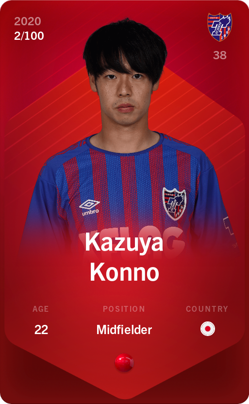 Sorare - Sorare Official - Kazuya Konno 2020-21 • Rare 2/100 - NFT # 99054482613388639424120899858315834403042148796196844425701596899481354374939