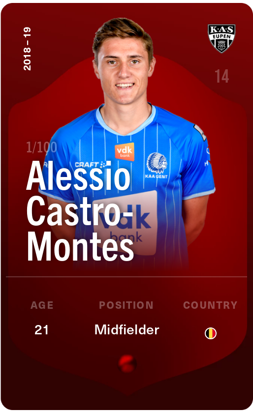 Sorare - Sorare Official - Alessio Castro-Montes 2018-19 • Rare 1/100 - NFT # 92809684768552459025628803479006386354544839065933297429529144497804005094966