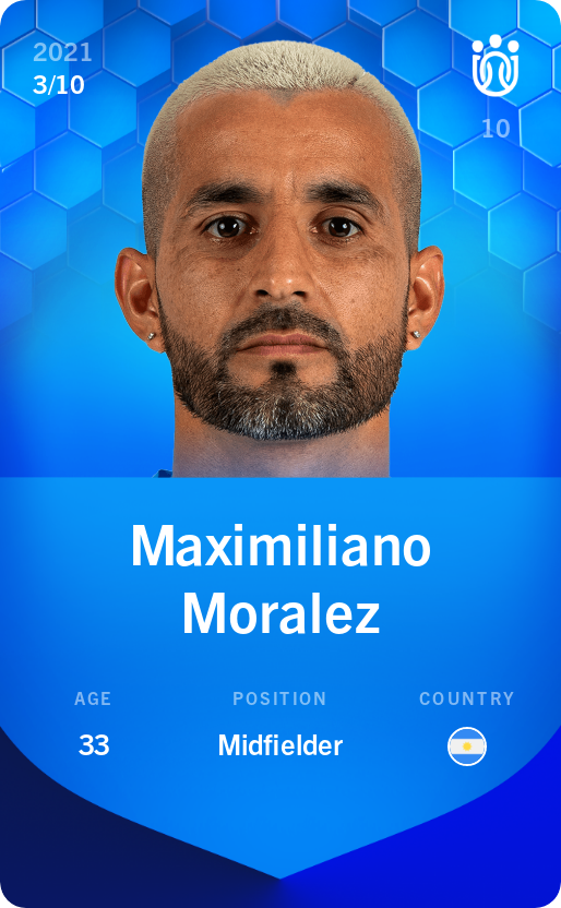 Sorare - Sorare Official - Maximiliano Moralez 2021-22 • Super Rare 3/10 - NFT # 72409635344374565742709398438465326192013403824294401898560310464787676607981
