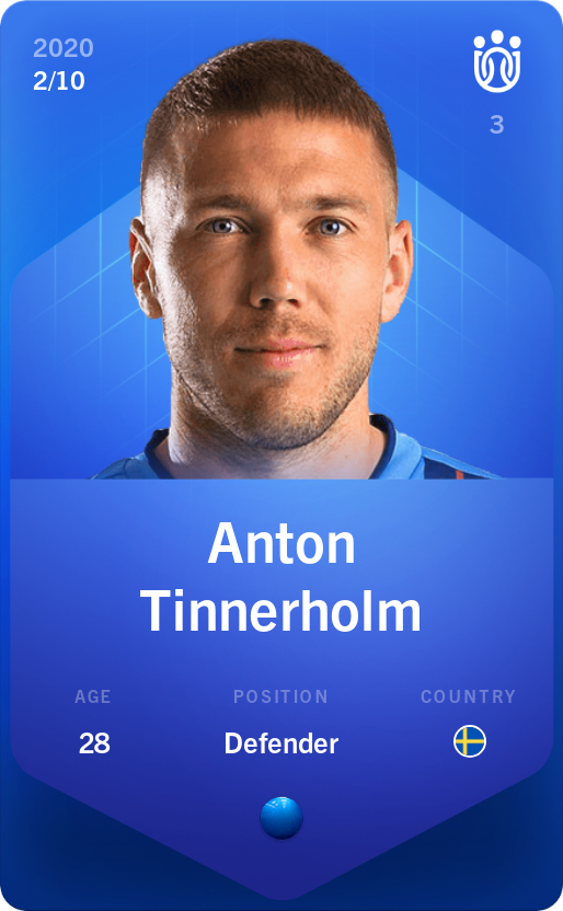 Sorare - Sorare Official - Anton Tinnerholm 2020-21 • Super Rare 2/10 - NFT # 26808786446746166296889591494259974244278401421876591844911663562079142992638