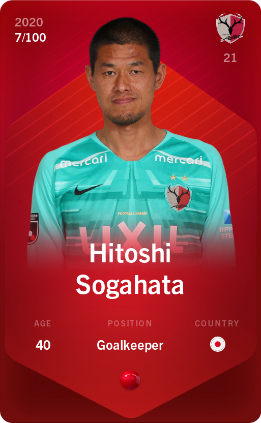 Sorare - Sorare Official - Hitoshi Sogahata 2020-21 • Rare 7/100 - NFT # 71640168939952308174458090195975028467669044143694420334295398188405873974376