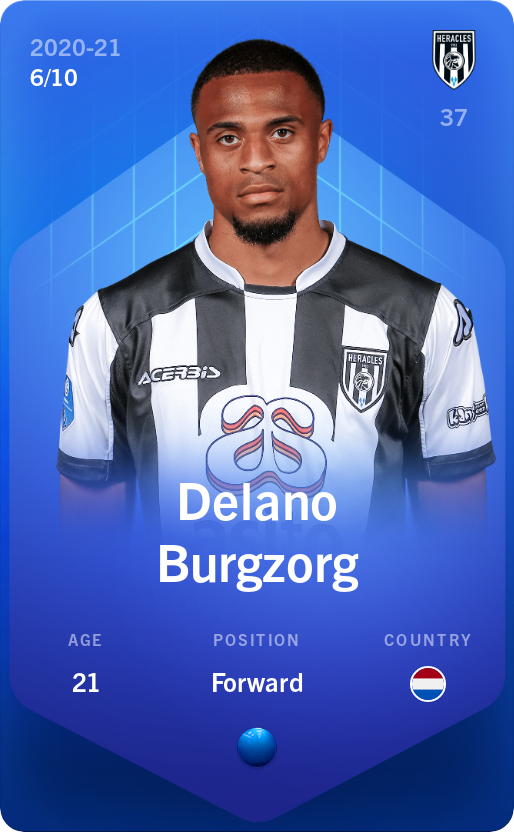 Sorare - Sorare Official - Delano Burgzorg 2020-21 • Super Rare 6/10 - NFT # 110042265165151690213284257732709633883055103379498028619505764662286808102880