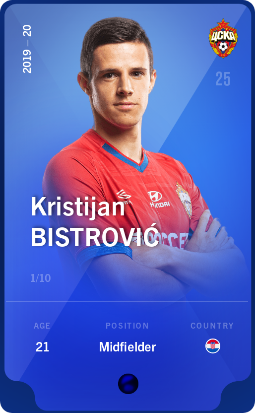 Sorare - Sorare Official - Kristijan Bistrović 2019-20 • Super Rare 1/10 - NFT # 17644818571263224434437568969283820573447578301441048242008201106382848162328