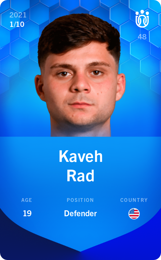 Sorare - Sorare Official - Kaveh Rad 2021-22 • Super Rare 1/10 - NFT # 21684116232503543735195796013828398799107288783647372596665577533090605512378
