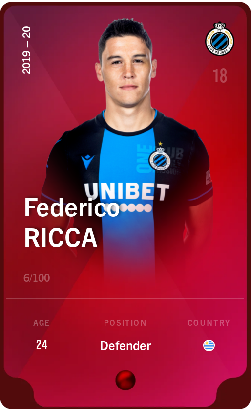 Sorare - Sorare Official - Federico Ricca 2019-20 • Rare 6/100 - NFT # 101053857160587720950739767778629165900282213954538867896265170115436827187394