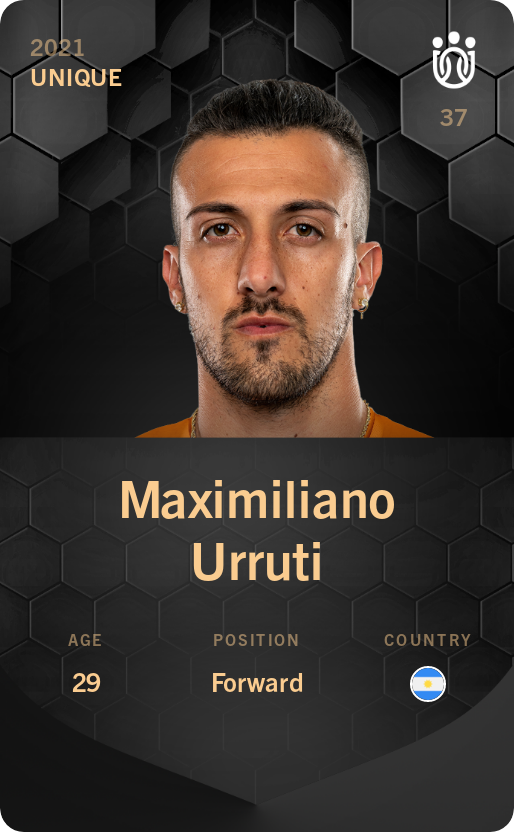 Sorare - Sorare Official - Maximiliano Urruti 2021-22 • Unique - NFT # 7241022238063752742120392500620050114883553836579176791442782555017399181256