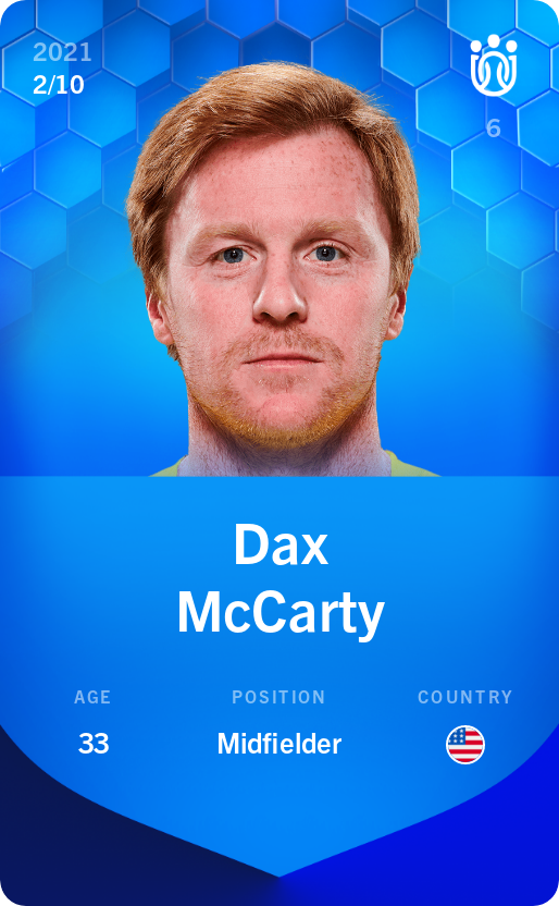 Sorare - Sorare Official - Dax McCarty 2021-22 • Super Rare 2/10 - NFT # 52452197772487598989592802546703758581962171783034911261406408892035493646211