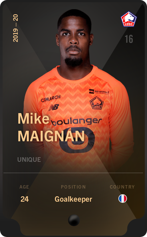 Sorare - Sorare Official - Mike Maignan 2019-20 • Unique - NFT # 107011939276656490274140737116631565131812156757336471551792017594917273913929
