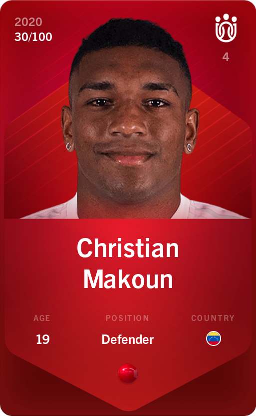 Sorare - Sorare Official - Christian Makoun 2020-21 • Rare 30/100 - NFT # 113626094708592691742195251467851968057388746911787876683803717564055540861407