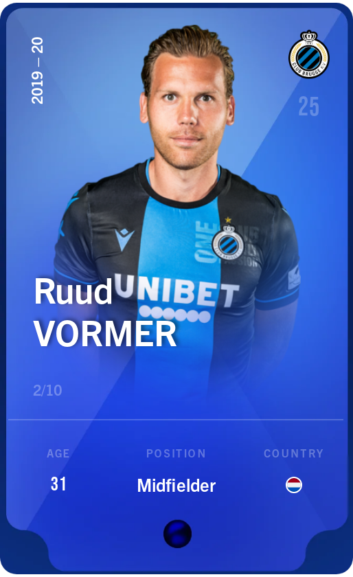Sorare - Sorare Official - Ruud Vormer 2019-20 • Super Rare 2/10 - NFT # 24988590731183088275716496041843898289126986032494577476907486014867428226899