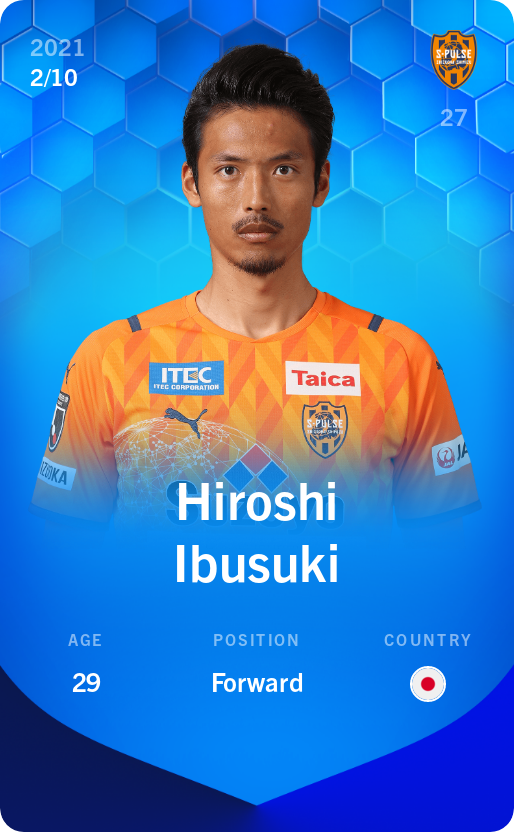 Sorare - Sorare Official - Hiroshi Ibusuki 2021-22 • Super Rare 2/10 - NFT # 60581000640176805349949127316583404745243409719572590513709450919952870546345