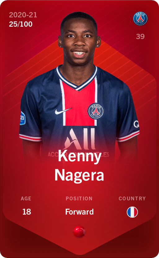 Sorare - Sorare Official - Kenny Nagera 2020-21 • Rare 25/100 - NFT # 45890891932900163050609864067480146645196074111659372361409010367426103250892